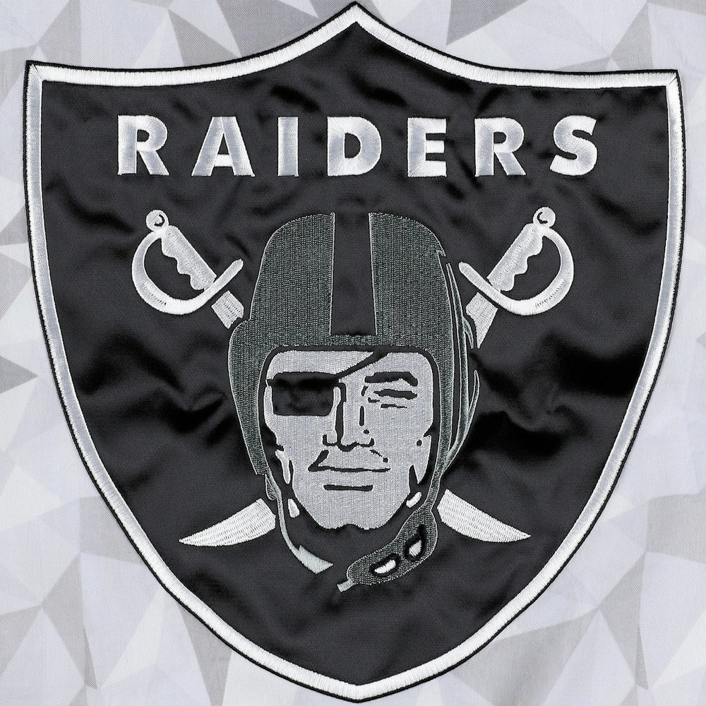 Las Vegas Raiders Starter Thursday Night Gridiron Raglan Half-Zip Hooded Jacket White/Black