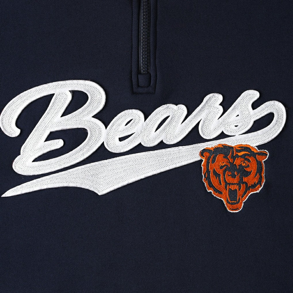 Chicago Bears Tommy Hilfiger Aiden Quarter-Zip Sweatshirt Navy/Orange