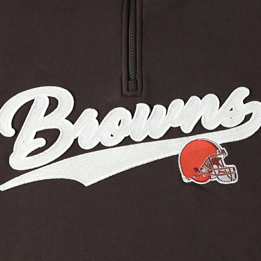 Cleveland Browns Tommy Hilfiger Aiden Quarter-Zip Sweatshirt Brown/Orange