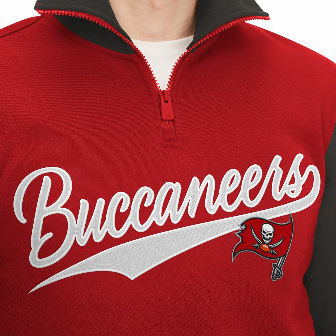 Tampa Bay Buccaneers Tommy Hilfiger Aiden Quarter-Zip Sweatshirt Red/Pewter