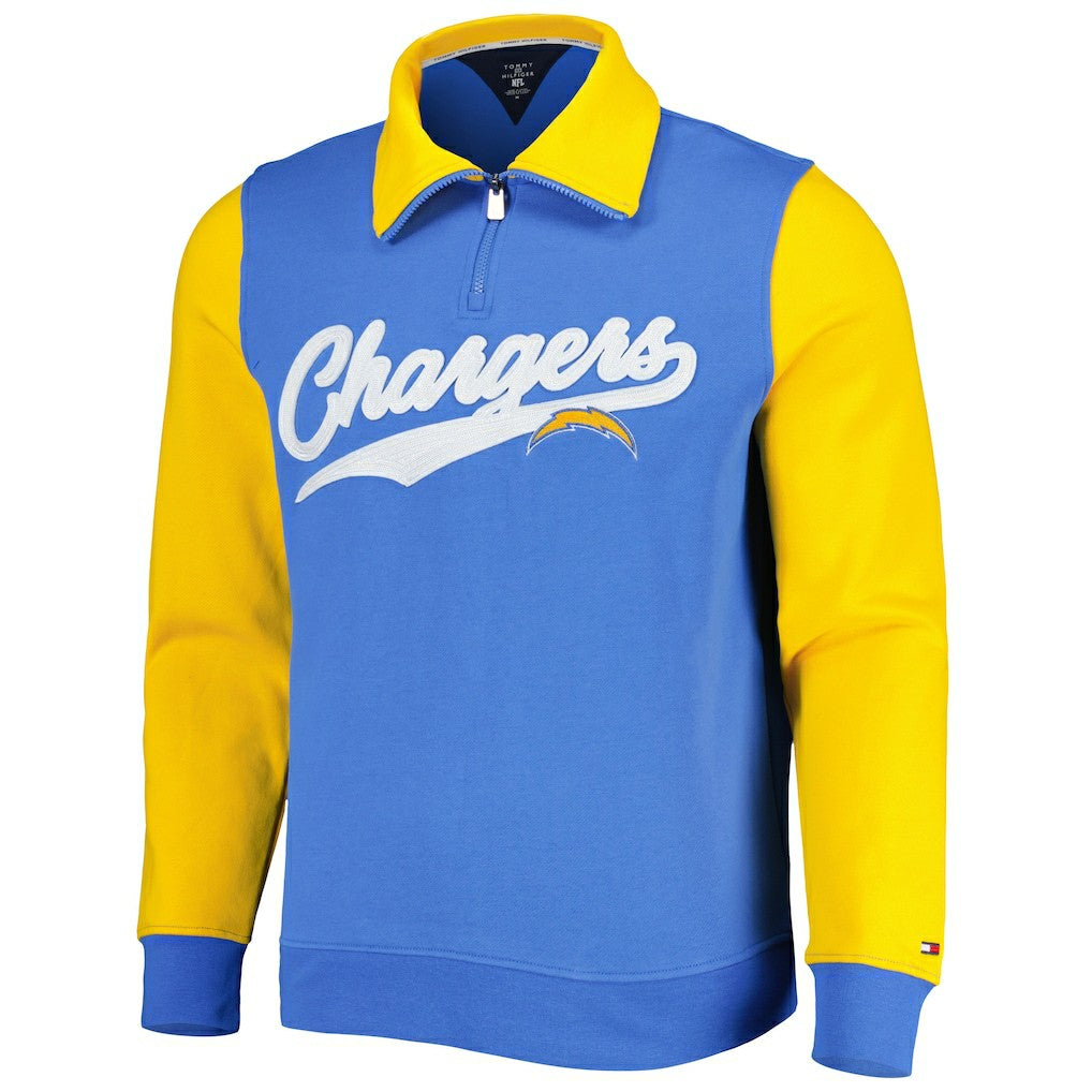 Los Angeles Chargers Tommy Hilfiger Aiden Quarter-Zip Sweatshirt Powder Blue/Gold