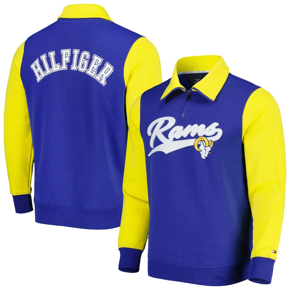 Los Angeles Rams Tommy Hilfiger Aiden Quarter-Zip Sweatshirt Royal/Gold