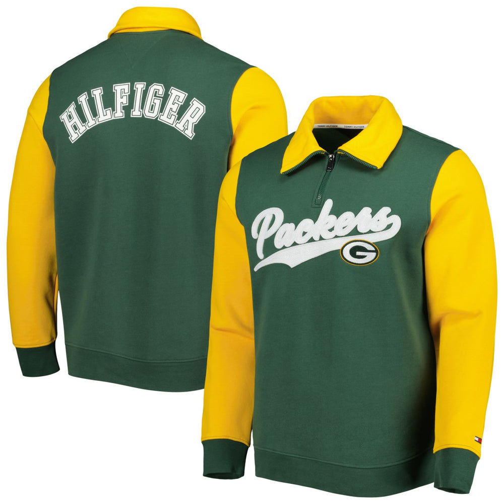 Green Bay Packers Tommy Hilfiger Aiden Quarter-Zip Sweatshirt Green/Gold