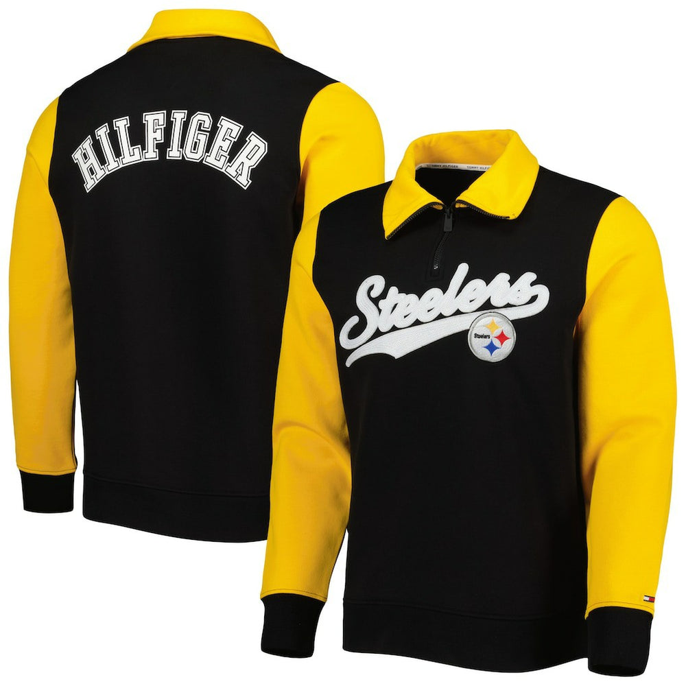 Pittsburgh Steelers Tommy Hilfiger Aiden Quarter-Zip Sweatshirt Black/Gold