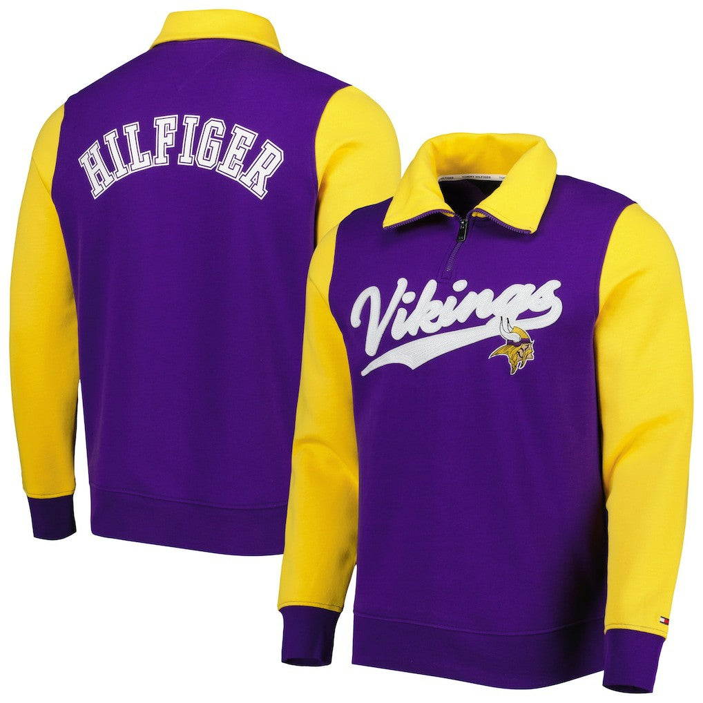 Minnesota Vikings Tommy Hilfiger Aiden Quarter-Zip Sweatshirt Purple/Gold