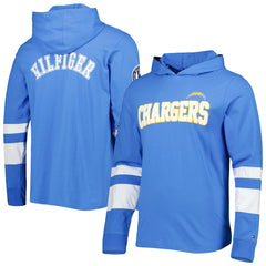 Los Angeles Chargers Tommy Hilfiger Alex Long Sleeve Hoodie T-Shirt Powder Blue/White