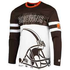 Cleveland Browns Starter Halftime Long Sleeve T-Shirt Brown/White