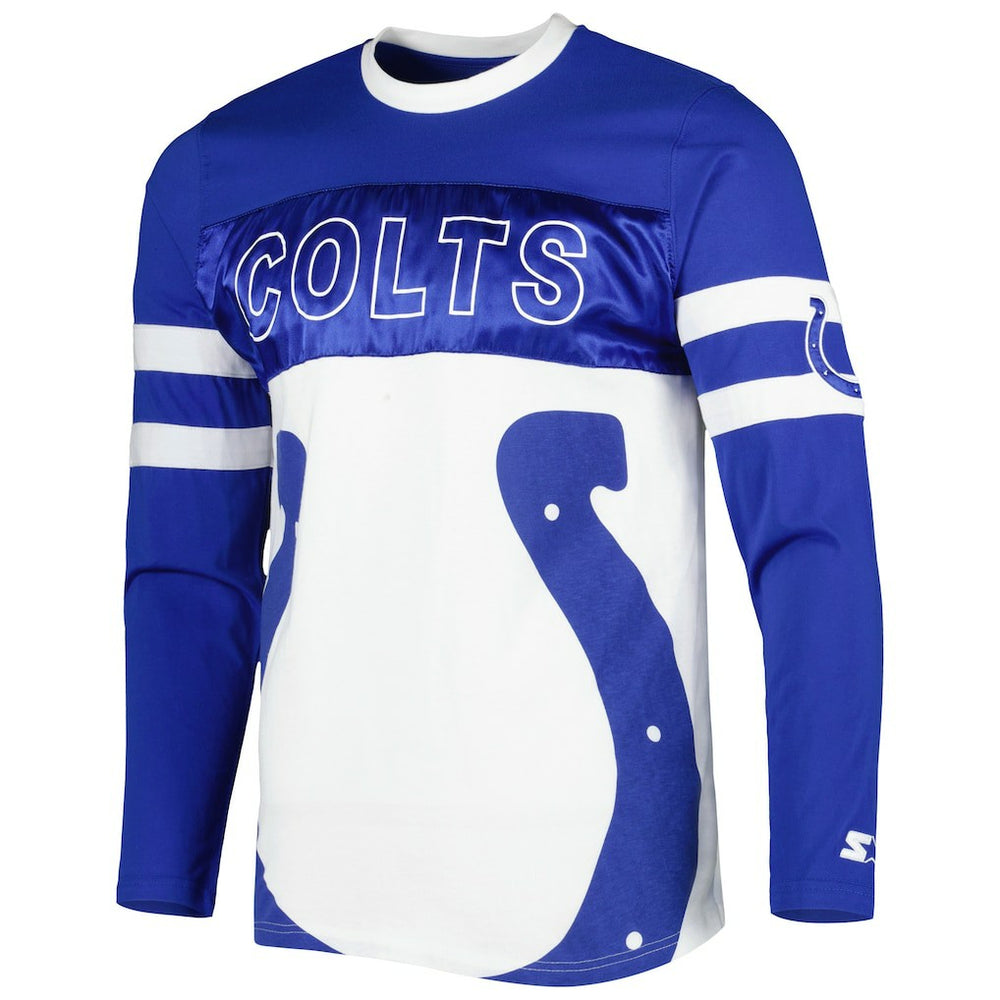 Indianapolis Colts Starter Halftime Long Sleeve T-Shirt Royal/White
