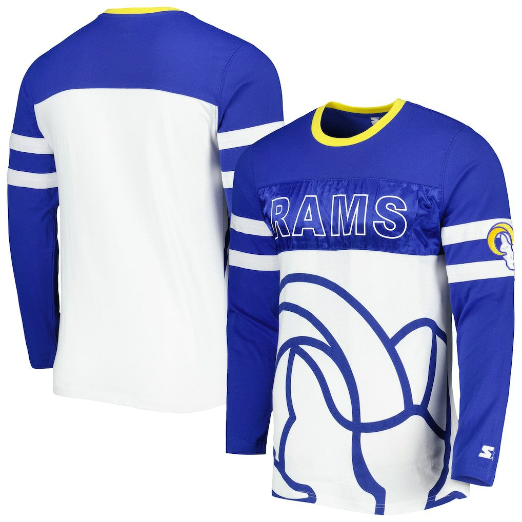 Los Angeles Rams Starter Halftime Long Sleeve T-Shirt Royal/White