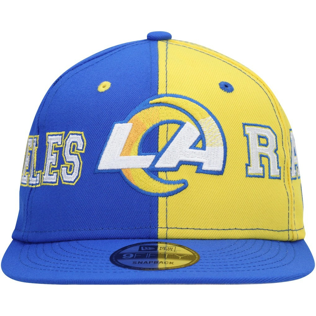 Los Angeles Rams New Era Team Split 9FIFTY Snapback Hat Royal/Gold
