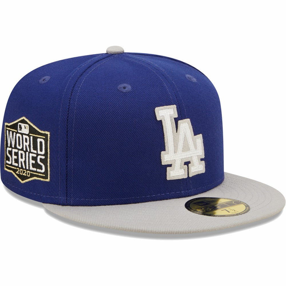 Los Angeles Dodgers New Era 2020 World Series Champions  Letterman 59FIFTY Fitted Hat - Royal/Gray Hats