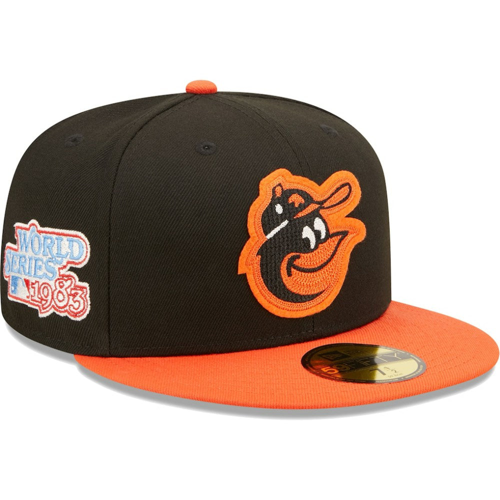 Baltimore Orioles New Era 1983 World Series Champions  Letterman 59FIFTY Fitted Hat - Black/Orange Hats