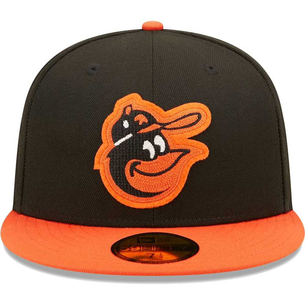 Baltimore Orioles New Era 1983 World Series Champions  Letterman 59FIFTY Fitted Hat - Black/Orange Hats