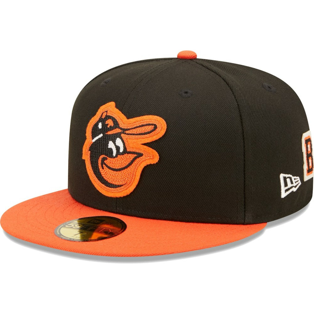 Baltimore Orioles New Era 1983 World Series Champions  Letterman 59FIFTY Fitted Hat - Black/Orange Hats