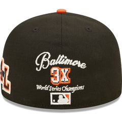 Baltimore Orioles New Era 1983 World Series Champions  Letterman 59FIFTY Fitted Hat - Black/Orange Hats