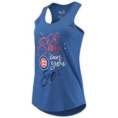Chicago Cubs Touch Women's Americana Tri-Blend Racerback Tank Top - Royal Tanks