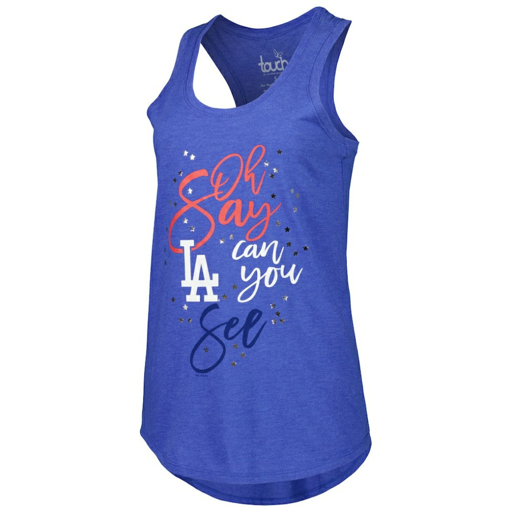 Los Angeles Dodgers Touch Women's Americana Tri-Blend Racerback Tank Top - Royal Tanks