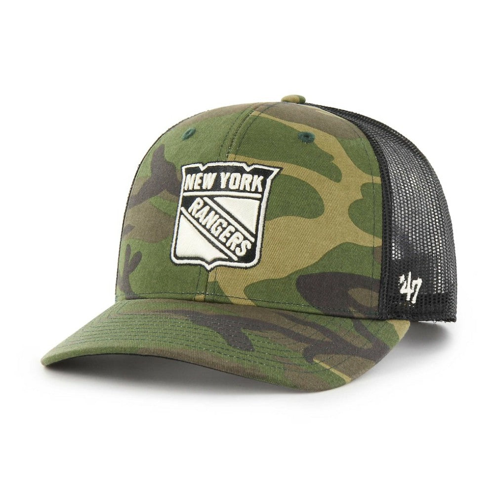 NHL New York Rangers '47 Trucker Snapback Hat - Camo/Black