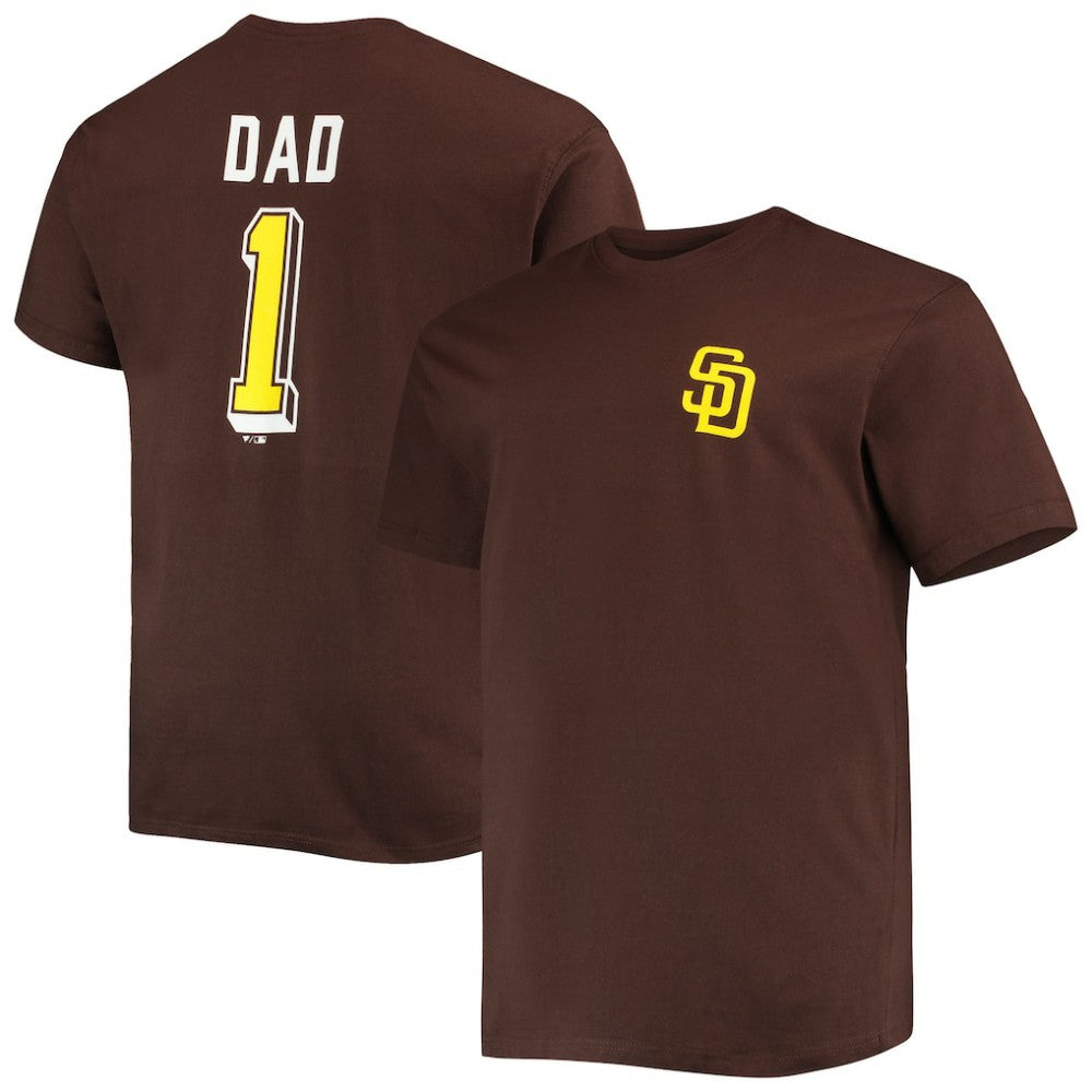 San Diego Padres Big & Tall Father's Day #1 Dad T-Shirt - Brown T-shirts