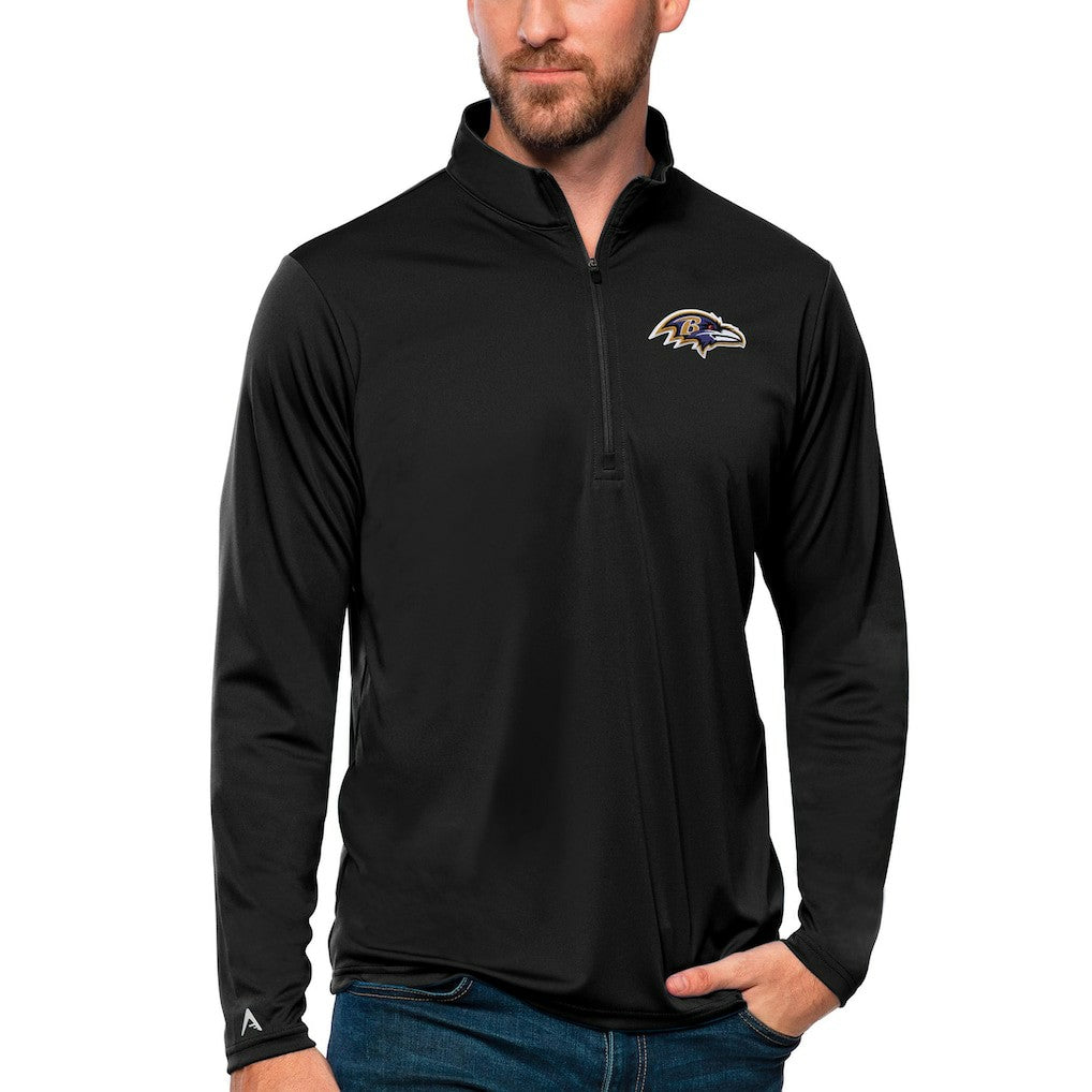 Baltimore Ravens Antigua Tribute Quarter-Zip Lightweight Pullover Top Black