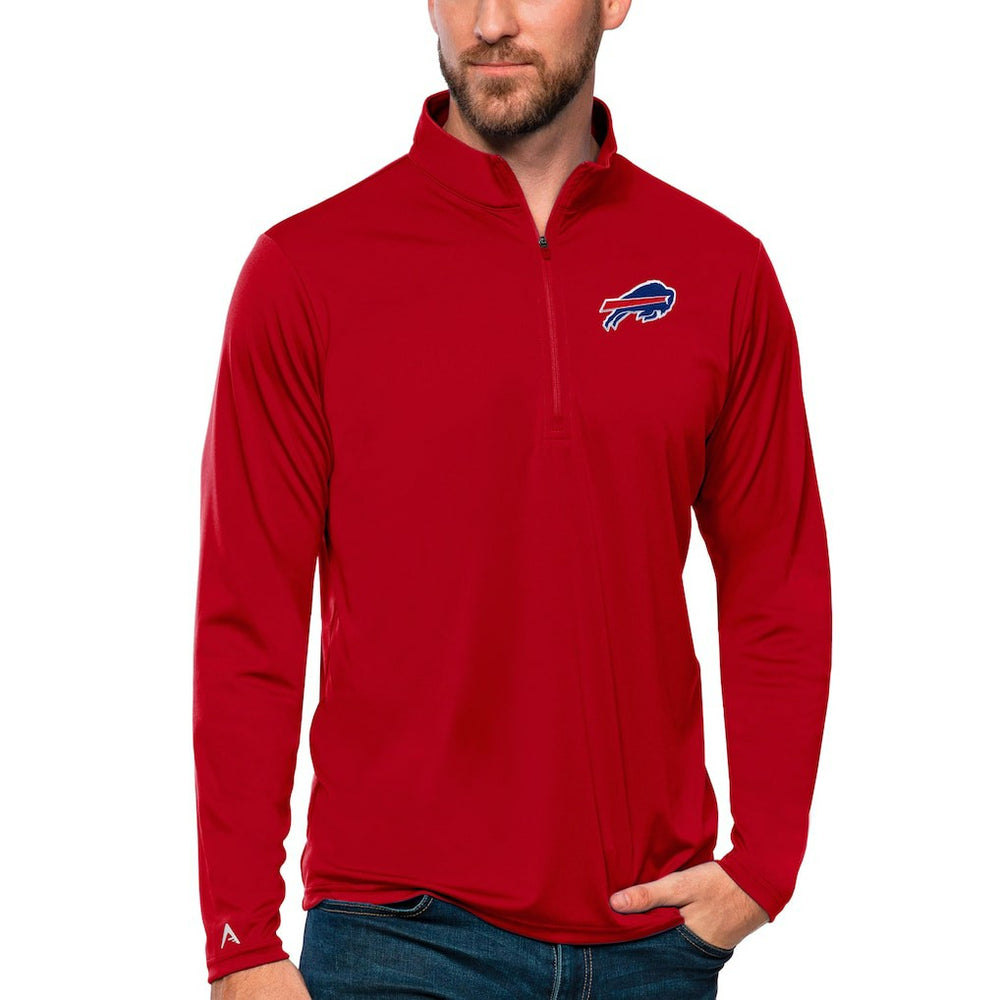 Buffalo Bills Antigua Tribute Quarter-Zip Lightweight Pullover Top Red