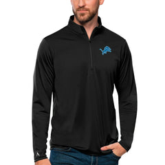 Detroit Lions Antigua Tribute Quarter-Zip Lightweight Pullover Top Black
