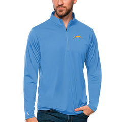 Los Angeles Chargers Antigua Tribute Quarter-Zip Lightweight Pullover Top Powder Blue