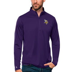 Minnesota Vikings Antigua Tribute Quarter-Zip Lightweight Pullover Top Purple