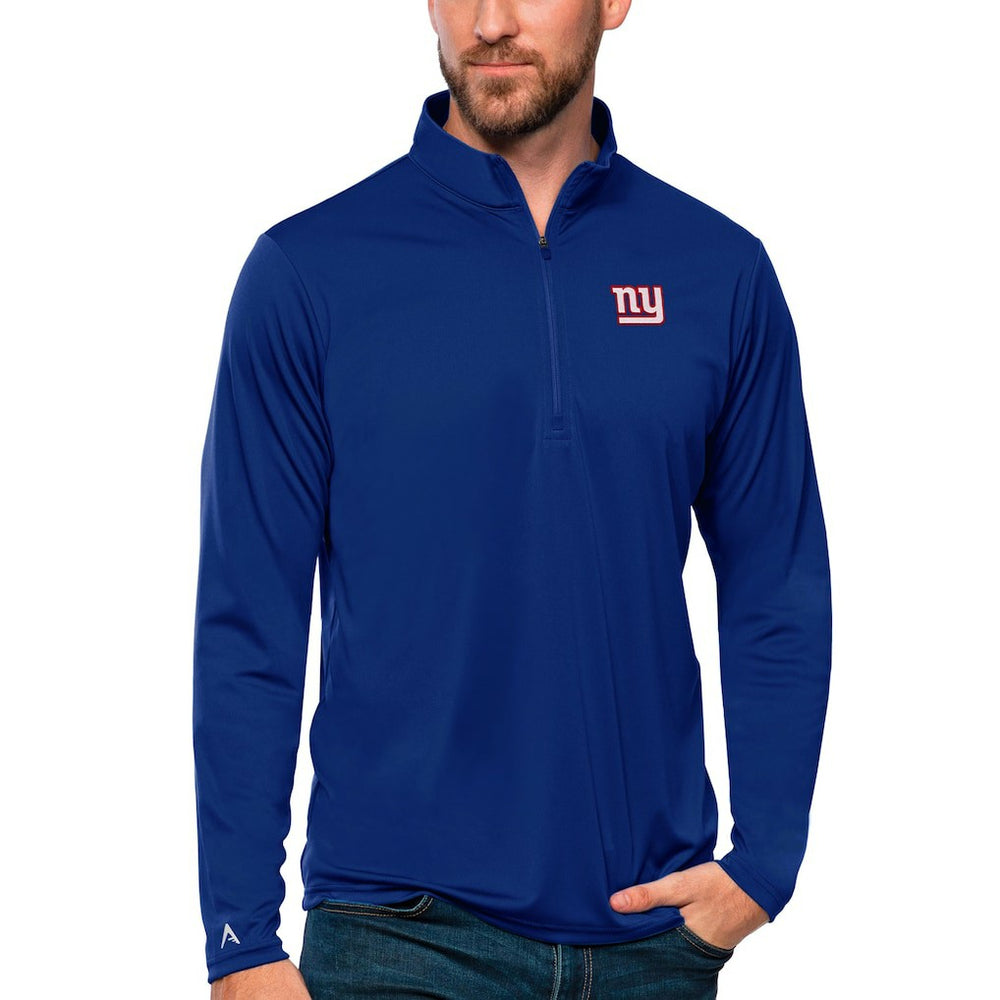 New York Giants Antigua Tribute Quarter-Zip Lightweight Pullover Top Royal