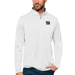New York Giants Antigua Tribute Quarter-Zip Lightweight Pullover Top White
