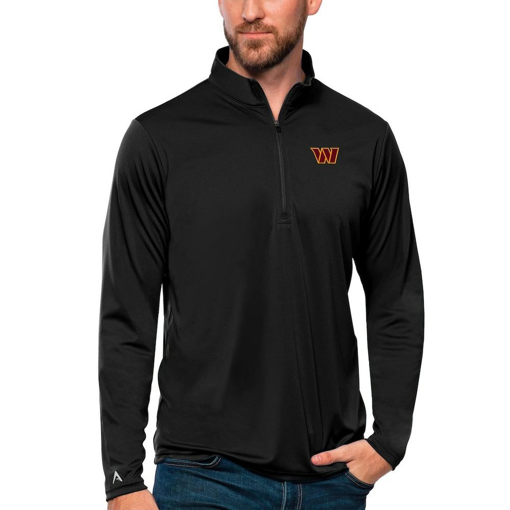 Washington Commanders Antigua Tribute Quarter-Zip Lightweight Pullover Top Black
