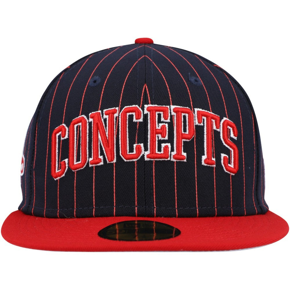 Boston Red Sox New Era Concepts Pinstripe 59FIFTY Fitted Hat - Navy Hats