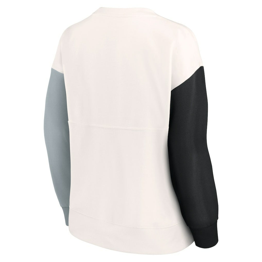 Las Vegas Raiders Women's Colorblock Primary Logo Pullover Sweatshirt White
