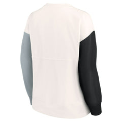 Las Vegas Raiders Women's Colorblock Primary Logo Pullover Sweatshirt White