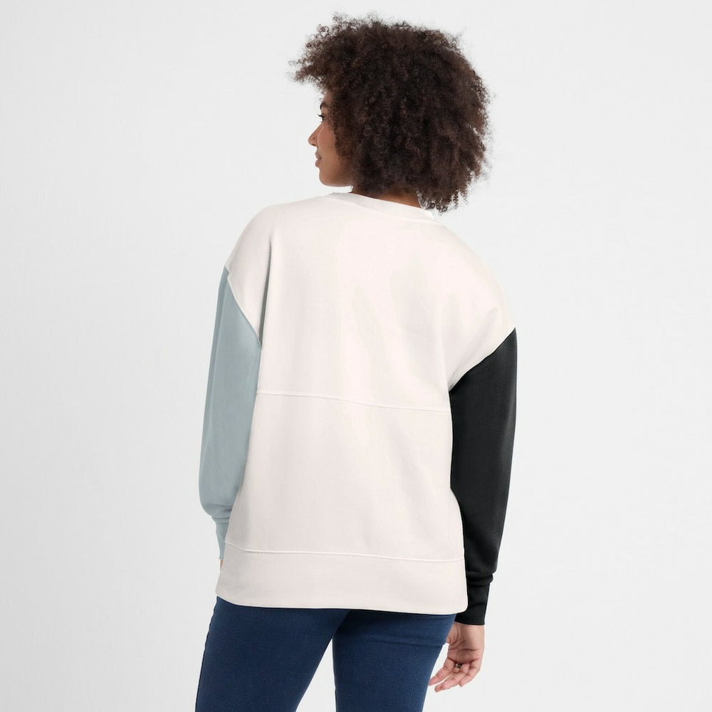 Las Vegas Raiders Women's Colorblock Primary Logo Pullover Sweatshirt White