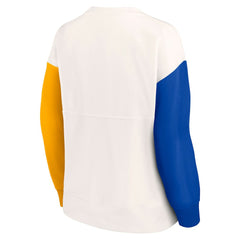 Los Angeles Rams Women's Colorblock Primary Logo Pullover Sweatshirt White