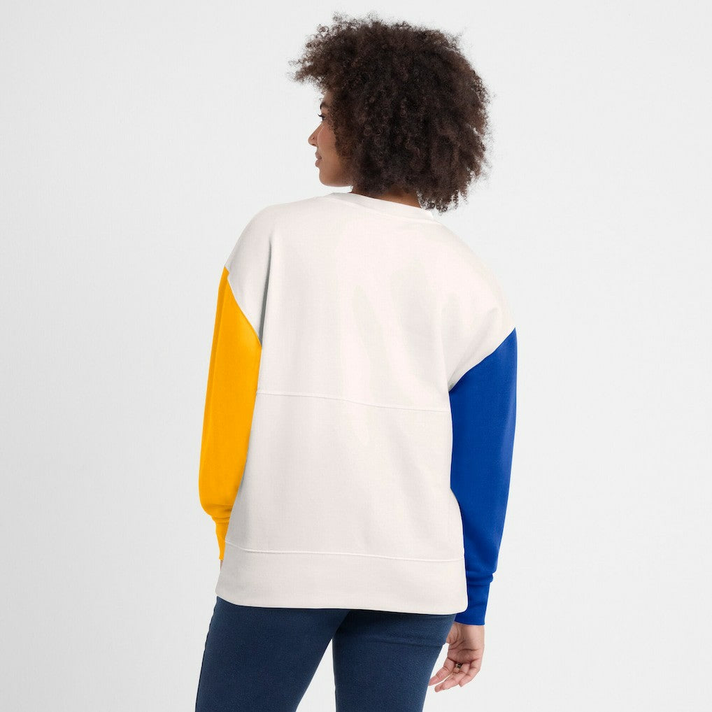 Los Angeles Rams Women's Colorblock Primary Logo Pullover Sweatshirt White