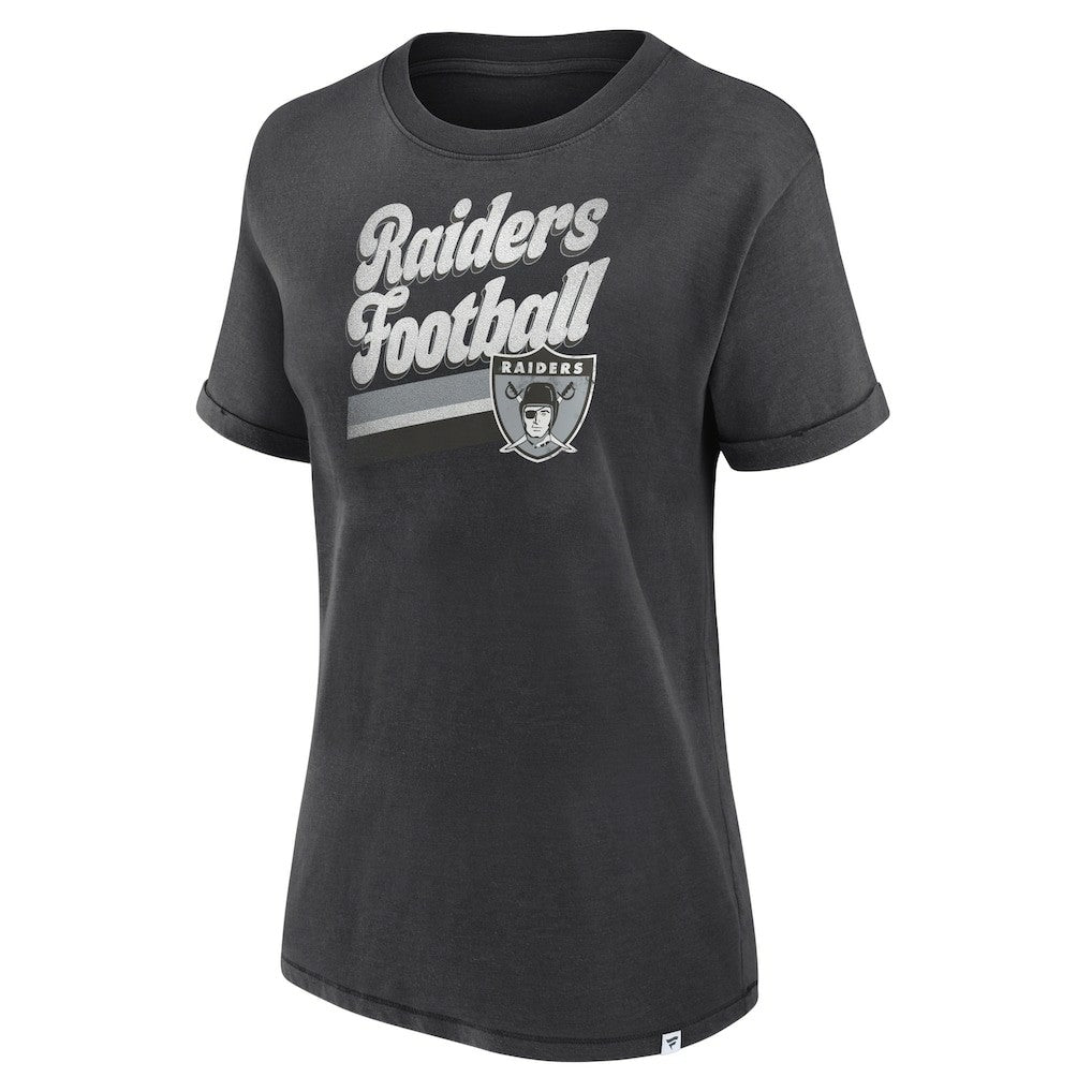 Las Vegas Raiders Women's Hit Snow Washed T-Shirt Charcoal