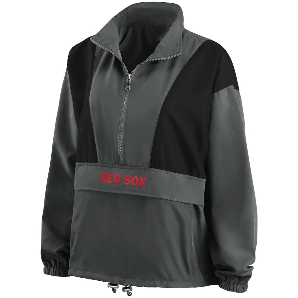 Boston Red Sox WEAR by Erin Andrews Women's Packable Half-Zip Jacket - Charcoal Jackets
