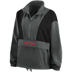 Boston Red Sox WEAR by Erin Andrews Women's Packable Half-Zip Jacket - Charcoal Jackets