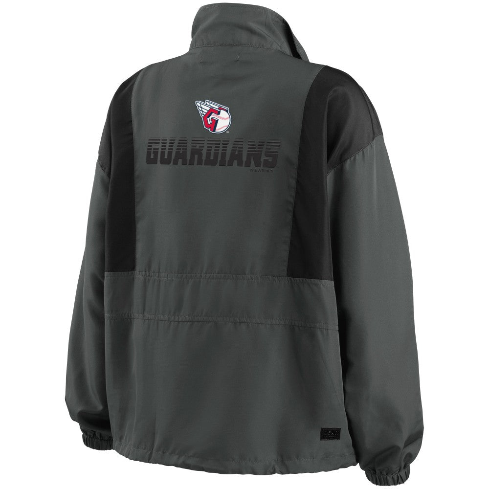 Cleveland Guardians WEAR by Erin Andrews Women's Packable Half-Zip Jacket - Charcoal Jackets