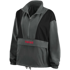 Minnesota Twins WEAR by Erin Andrews Women's Packable Half-Zip Jacket - Charcoal Jackets