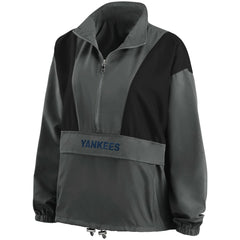 New York Yankees WEAR by Erin Andrews Women's Packable Half-Zip Jacket - Charcoal Jackets