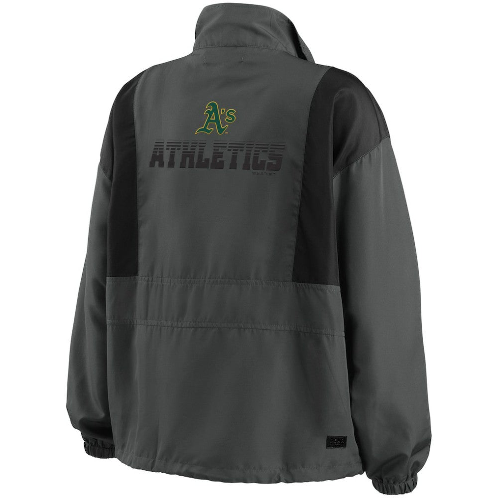 Athletics WEAR by Erin Andrews Women's Packable Half-Zip Jacket - Charcoal Jackets