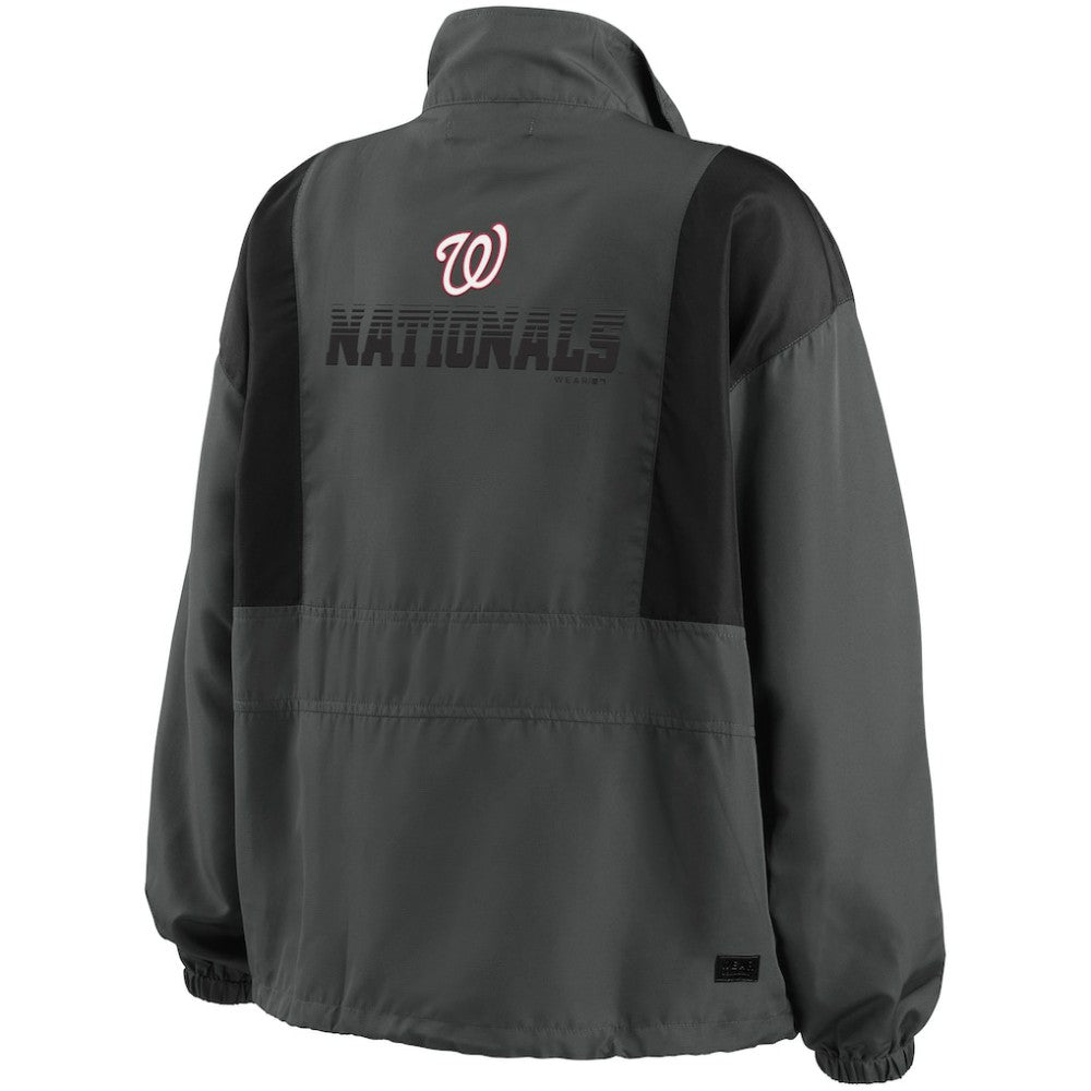 Washington Nationals WEAR by Erin Andrews Women's Packable Half-Zip Jacket - Charcoal Jackets