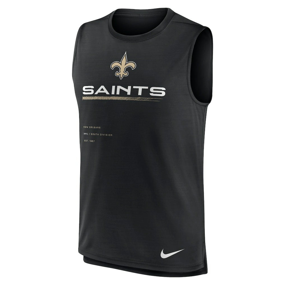 New Orleans Saints Muscle Trainer Tank Top Black