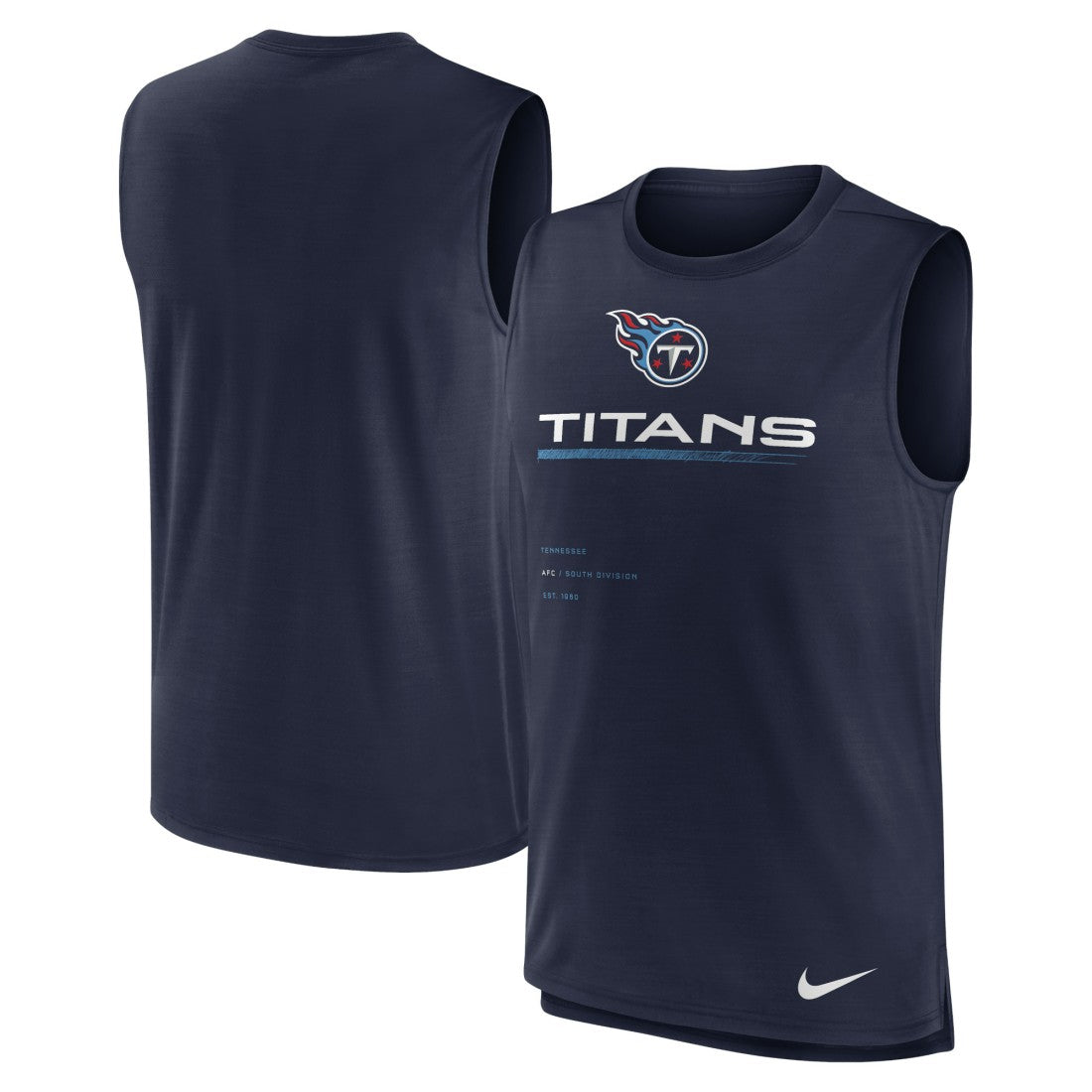 Tennessee Titans Muscle Trainer Tank Top Navy