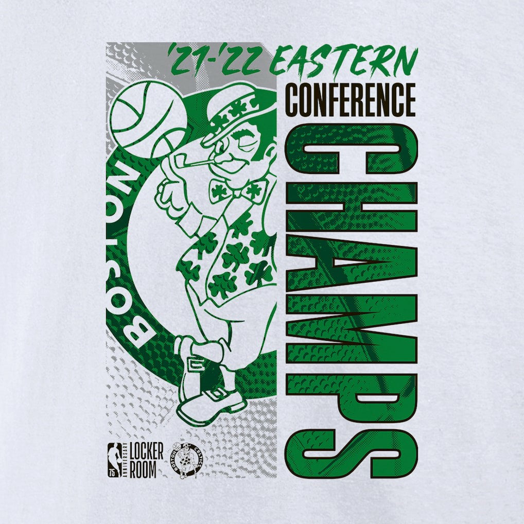 Boston Celtics Women's 2022 Eastern Conference Champions Locker Room V-Neck T-Shirt White