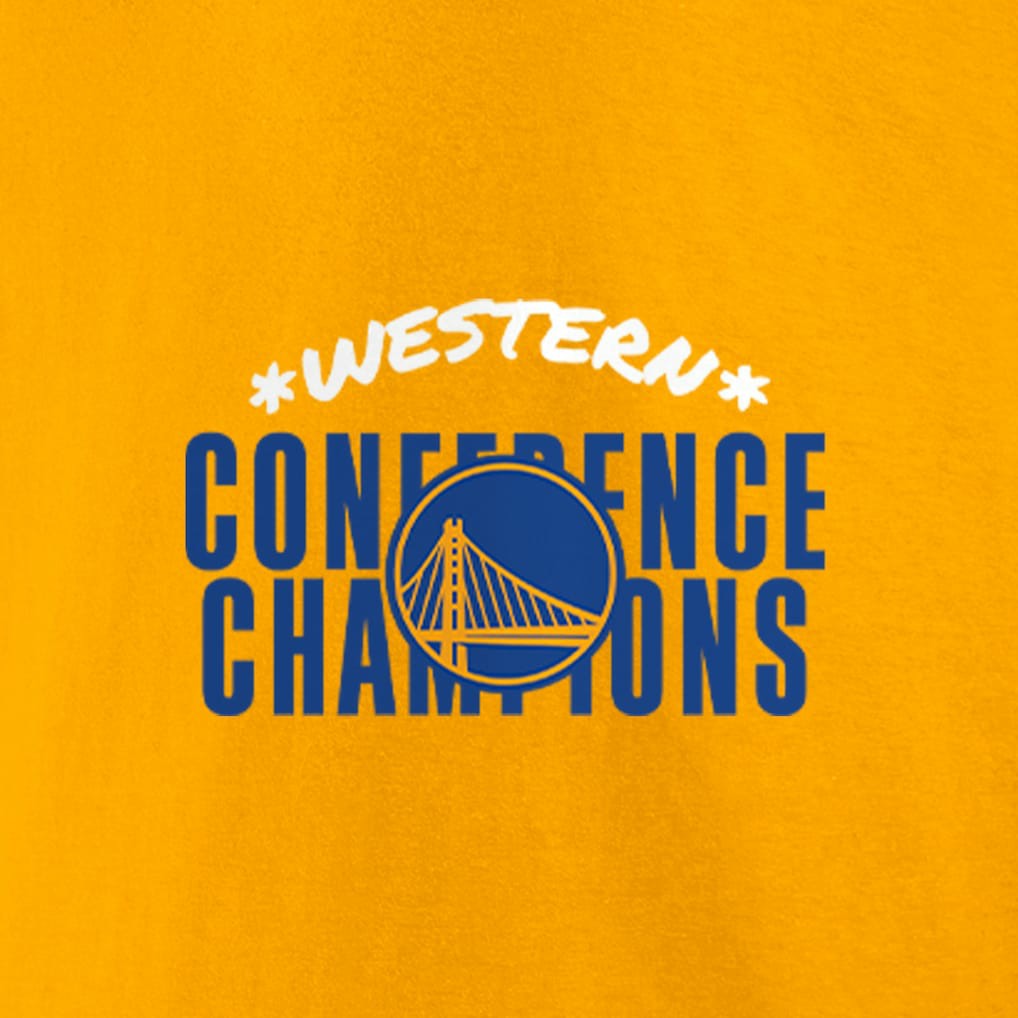 Golden State Warriors Women's 2022 Western Conference Champions Balanced Attack Roster V-Neck T-Shirt Gold