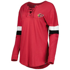 Arizona Cardinals New Era Women's Athletic Varsity Lace-Up Lightweight Long Sleeve T-Shirt Cardinal